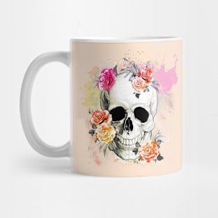 Sage Tribe floral Skull With roses Mug